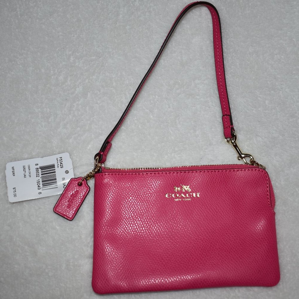 NWT Pink Coach Wristlet! Never Carried!